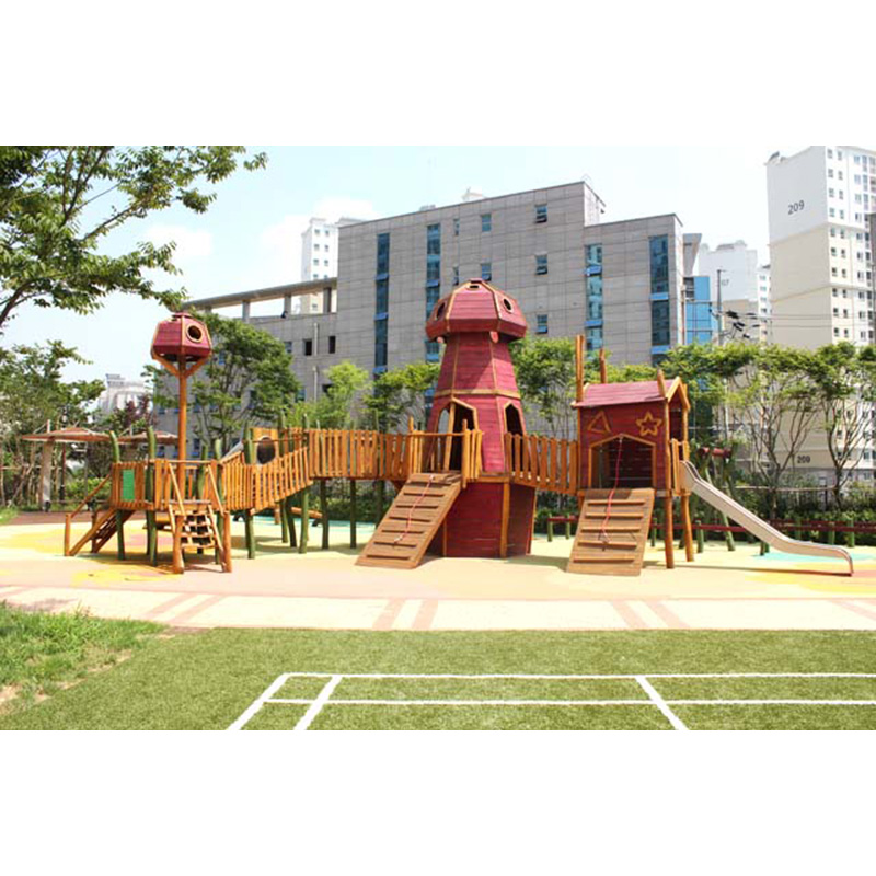 小区原木组合滑滑梯-MG不朽情缘游乐